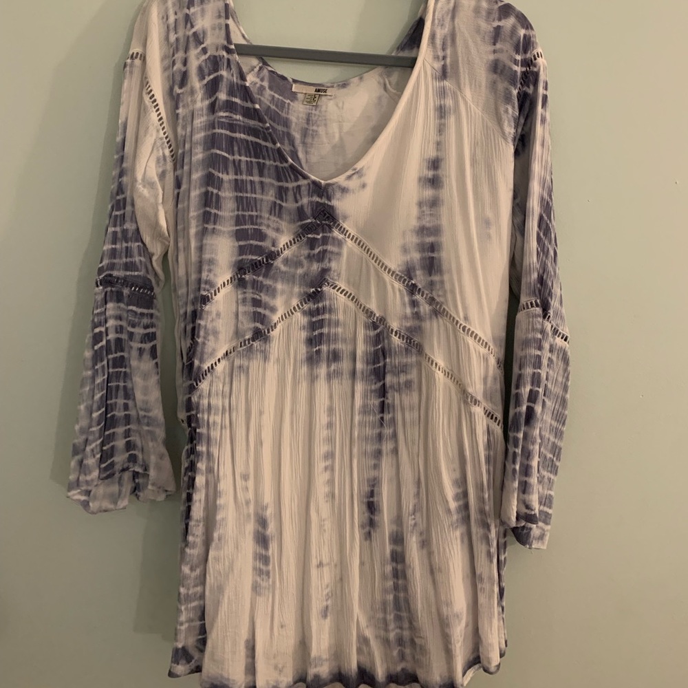 tie dye, long sleeve dress